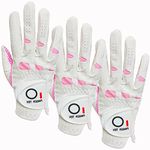 Golf Gloves Women Left Hand 3 Pack Right Handed Golfer All Weather Rain Grip Womens Ladies Golf Glove Size Small Medium Large XL (Medium, Worn on Right Hand)