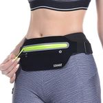 USHAKE Slim Running Belt, Ultra Light Bounce Free Waist Pouch Fitness Workout Belt Sport Waist Pack Exercise Waist Bag for Apple iPhone Samsung in Running Gym Marathon Cycling, Black04