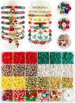 3200 pcs Christmas Beads for Bracelet Jewelry Making Kit, Christmas Decorations Charms Bracelet Making Kit for Jewelry Making, Varieties of Charms Jewelry Making Arts Crafts DIY Gifts
