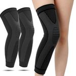 AYNKH 1 Pair Full Leg Compression Sleeves, Extra Long Anti Slip Knee Calf Brace Support for Basketball Football Running Arthritis Joint Pain Relief Tendonitis Meniscus Tear, Unisex Multi Size (M)