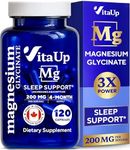 VitaUp Magnesium Glycinate for Men & Women - Magnesium Bisglycinate 200mg Capsules - High Absorption Magnesium Oxide - Muscle Function - Heart & Metabolism Support Magnesium Supplements 120 Vegan Caps