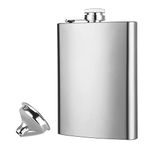 ASelected 8OZ Hip Flasks for Women Men with Funnel Stainless Steel Pocket Flask Whisky Flask Fit for Hiking Party and Barbecue