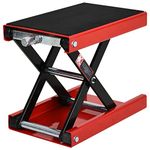 DURHAND 500KG Steel Motorbike Repair Lift Jack Siccor Hoist Stand Rubber Anti-Slip Top Bike Garage Home Red Black