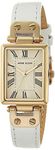 Anne Klein Women's Leather Strap Watch, AK/3752, White/Gold, Quartz Movement