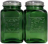 Ritadeshop Depression Style Glass Salt and Pepper Shakers (Green)