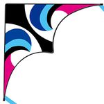Flying Hoofer Kite Blue and White Delta for Kids & Adults, 60 x 30 inches, Easy to Fly, Single Line Flight Kite, Best Kite for Toddlers & Beginners, Complete with 300 ft Line and Handle.