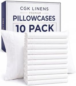 Queen Pillow Cases Set of 10 - Ultra Soft Hotel Quality Pillowcase Covers - Comfy & Wrinkle Free - Shrink, Stain & Fade Resistant - Easy-Care, Machine Washable Pillow Protectors - 10 Pcs Set - White