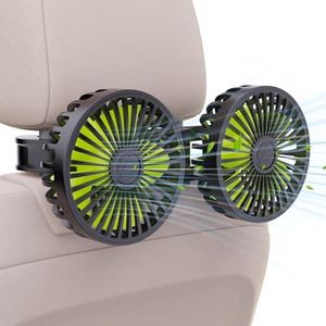 USB Car Cooling Fans for Backseat, Dual Head Car Fan for Kids, 3 Speeds, 360° Rotatable, Vehicle Rear Headrest Fans, 5V Powerful Electric Air Circulation Fan for Sedan, SUV, RV, Truck