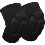 wyewye Knee Brace, Knee Pads, Thick Foam, Anti-impact Knee Pads, High Elasticity, Suitable for Sports, Pack of 2, Black, M