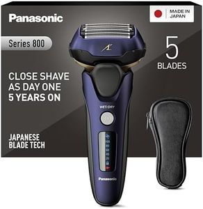 Panasonic Series 800 ES-LV67 , 5-Blade Wet & Dry Electric Shaver For Men, Rechargeable, Responsive Beard Sensor, Multi-Flex 16D Head, Navy and Black