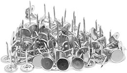 Piutouyar 100PCS Flat Head Upholstery Tacks Upholstery Nails Tacks Silver Thumb Tacks for Furniture Sofa Headboards(11mmx13mm)