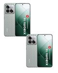 (Pack of 2) Compatible with Xiaomi 14 5G Skin Sticker/Vinyl wrap/Protective Film Mobile Back Skin Carbon Fiber 3D (Transparent) by Candeal Mizhan (Only Back)