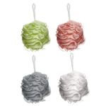 Elysium Spa Pack of 4 Mesh Exfoliating Bath And Shower Body Puff Sponges