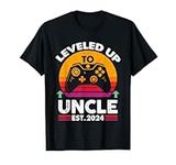 Vintage Leveled Up to Uncle Est. 2024 Promoted to Uncle 2024 T-Shirt