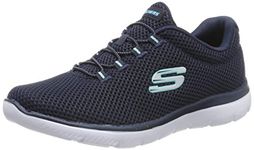 Skechers Womens Summits Artistry Chic Sneaker, Navy Light Blue, 6 UK