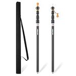 Tent Poles, CAMULAND 2 PCS Heavy Duty Tarp Poles Canopy Poles Aluminum Tent Poles with Non-Slip Cone Bottom, Adjustable Telescoping Tarp Poles