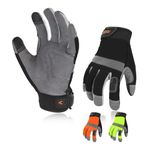 Vgo 3Pairs Safety Work Gloves,Builder Gloves,Gardening Gloves,Light Duty Mechanic Gloves(L,Black+Fluorescence Green+Orange,SL7584)