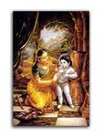 Tamatina Modern Art Canvas Painting | Krishna and Yashoda | Abstract Art Unframed Painting for Home décor|Size - 36X24 Inches.o215