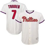 Trea Turner Philadelphia Phillies MLB Kids Youth 8-20 Ivory Cream Alternate Player Jersey, Cream, 14-16