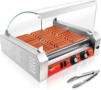 1670W Commercial Hot Dog Rollers,11 Rollers 30 Hotdog Roller Grill,Stainless Steel Hot Dog Machine With Dust Cover,Hot Dog Roller Machine With Dual Temp Control And Led Light/Detachable Drip Tray