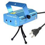 MOOZMOB Mini Stage Laser Light DJ Projection Light with Multicolor Light Effects + Different Patterns Mini Stage Light Party Light for Home Bedroom Party Birthday Home Decor and Hall (Pack of 1, Blue)