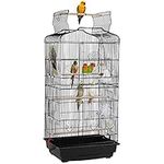 Yaheetech Open Play Top Large Bird Cage Parakeet Cage for Small Parrot/Budgie/Lovebird/Cockatiel//Canary/Sun Quaker 104cm High Black