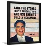 Chaka Chaundh - Ratan Tata Quote Frame - motivational quotes frames - poster with frame - Ratan Tata Quotes Gifts – Quotes wall frames - Inspirational Quotes Wall Framed Posters - (13.6 X 10.6 Inches)