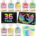 FEREDO KIDS Birthday Party Favors: 36 Pack Rainbow Scratch Notebook Bulk Kids Party Favors Goodie Bags Stuffers Prize Box Toys for Kids Classroom School Supplies Christmas Gifts Kids Crafts