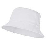 Umeepar Unisex 100% Cotton Packable Bucket Hat Sun Hat Fisherman Cap for Men Women (UK, Alpha, One Size, White)