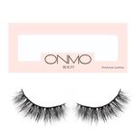 ONMO Beauty False Eyelash For Women-Natural & Lightweight Faux Mink Fake Eyelashes/Long Lasting Eye Makeup Lash 5D / Soft & Comfortable Black Reusable Cat Eye Lashes -Fluttery & Wispy (Peaches)