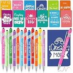 Faccito 12 Sets Employee Appreciation Gifts Bulk Pocket Inspirational Notebooks Staff Motivational Pens Small Motivational Notepads Thank You Ballpoint Pen for Coworker School Teacher Volunteer Nurse