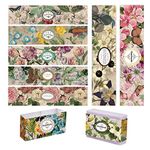 PH PandaHall 90pcs Vintage Flower Wrapper Tape, 9 Styles Crafts Band Label Wrap Label Tape Vertical Tags Sleeves Covers for Handmade Soap Lotion Bars Bath Gift Wrapping, 21x5cm/ 8.2x1.9 inch