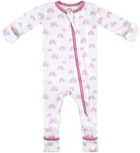 DREAMLAND BABY Bamboo Viscose Baby Pajamas (0-24 months). Ultra Soft Viscose Sleepers with 2-Way Zipper, Mitten & Foot Cuffs