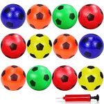 Ynanimery 12P Small Footballs for Kids, Soft Sports Balls with Pump-Playground Ball Inflatable Football for 3-6 Kids, Indoor Outdoor Play Beach, Park, Swimming Pool Party Foam Footballs Multipack