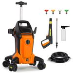 Fazil 2500 PSI 2.8 GPM Pressure Washer,Electric Pressure Washer with with Telescopic Handle and Foam Cannon,High Pressure Power Washer with 4 Anti Tipping Wheels for Cleaning Home, Yards, Patios