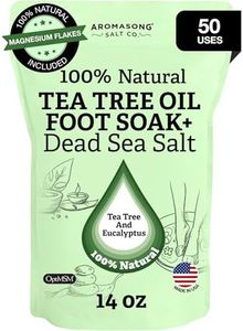 Aromasong Tea Tree Foot Soak Treatment with 7 Essential Oils - OptiMSM - Eucalyptus Oil with Dead Sea Salt 14 OZ.