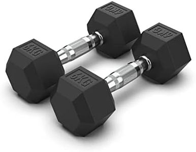 OZFIT 6kg CAP Barbell Coated Hex Dumbbells, Set of 2 Heavy Duty Dumbbell Weights with Ergonomic Grip, Sold in Pair - For Weight Lifting, Strength Training, Full Body Workout, Fitness, Tone Muscles, Home Gym, Excercise, Sports Equipment, Powerlifters, Athletic Training