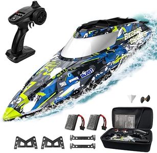 BEZGAR TX123 Remote Control Boats - Fast Speed RC Boat 32+ KPH with A Portable Suitcase for Lakes & Pools & Salt Water, Summer Toys for Adults and Ideal Gifts for Kids Boys Age 6 7 8-12 Years Old