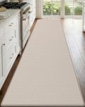 DEXI Kitchen Floor Mats Cushioned Anti Fatigue, 23x94, Large Long Standing Runner Rug Waterproof, Comfort Memory Foam Padded for Front Sink Laundry, Beige