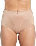 Leonisa Classic Style Tummy Control Underwear for Women Ladies Underwear Panties with Shapewear Built In, Bronze - High-cut Panty, L