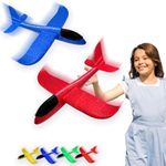 Coolbitz 2x Large Launcher Foam Glider, Hand Throw, Colorful Airplane Model Plane, Kids Children Toy, Outdoor Sports Flying, Toy Foam Aircraft for Girls and Boys, Fun Game 47 cm