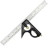 Nortools Combination Square Carpentry Tools with Metal-Body, Stainless Steel Blade Ruler, Accurate Woodworking Measure Square with Carpenter