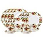 Royal Albert - Old Country Roses 20 Piece Dinner Gift Set - Vintage Serving Set for 4, with Bone China Tea Cup and Saucer Set, Dinner Plates, Salad Plates, Bread & Butter Plates - Floral Pattern