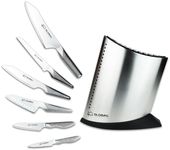 Global Knives 40th Anniversary Limited Edition 7 Piece Knife Block Set, Premium Japanese Kitchen Knives, Ultra Sharp Stainless Steel Blades with Chef's Knife & 16cm Bread Knife