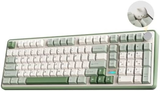 YUNZII B98 PRO QMK/VIA Wireless Mechanical Gaming Keyboard, 96% Layout with Numpad and Cute Cat Knob, BT/2.4G/USB-C, Pre-Lubed Switch Hot Swappable Keyboard (Matcha Green, Milk V2 Linear Switch)