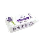 Best Pet Supplies Pet Grooming Wipes For Dogs & Cats, 100 Pack, Plant-Based Deodorizer for Coats & Dry, Itchy, or Sensitive Skin, Clean Ears, Paws, Body, & Butt - Calming Lavender