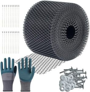 6Inch x 100Ft Gutter Guard Roll,Heavy Duty Leaf Filter,Leaf Filter Gutter Protection Roll with Installation Screws and Stainless Steel Ties,DIY Gutter Protection Cover (Black 6inch X 100ft)