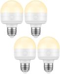 SCOPOW Rechargeable Light Bulbs with Remote Control Timer and 3 Color Temperature 600LM Magnetically Battery Operated Light Bulbs Dimmer for Non-Hardwired Detachable (8W+E26+3Colors+4PC)