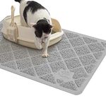 Niubya Cat Litter Mat, Premium Litter Box Mat 23x14 Inches with Non-Slip and Waterproof Backing, Litter Trapping Mat Soft on Kitty Paws and Easy to Clean, Cat Mat Traps Litter from Box, Grey