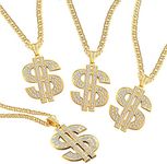 4 Pieces Plated Chain Dollar Neckla